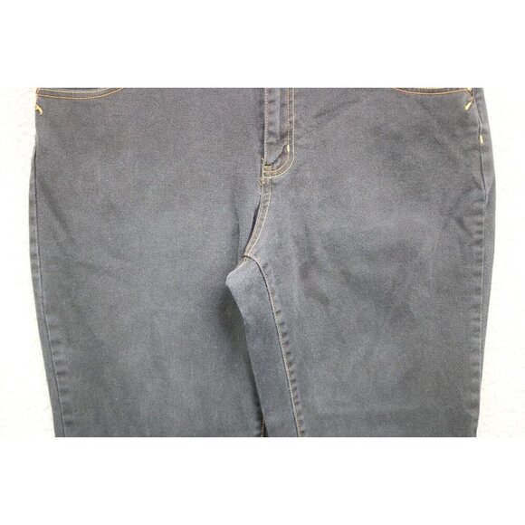 Roca Wear Black Denim Jeans-Embroidered Pockets-Size 18- Boot Cut - Picture 6 of 12